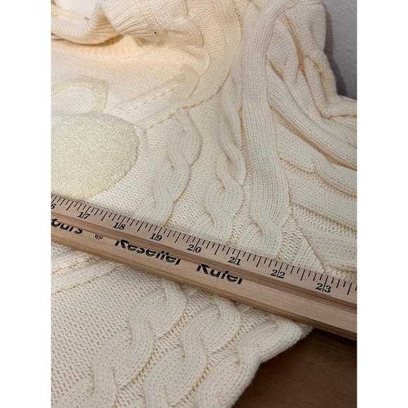 Disney Parks Mickey Mouse Cream Cable Knit Sweater Pullover Large L - Picture 6 of 6
